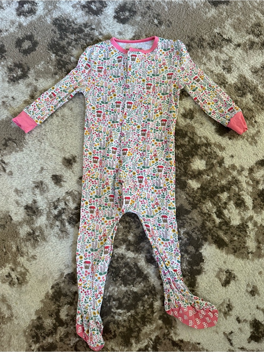 Magnetic Me Pink Woodland Footed One-Piece Pajama